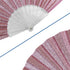 Glitter Pink Small Hand Fan (Clear Handle)