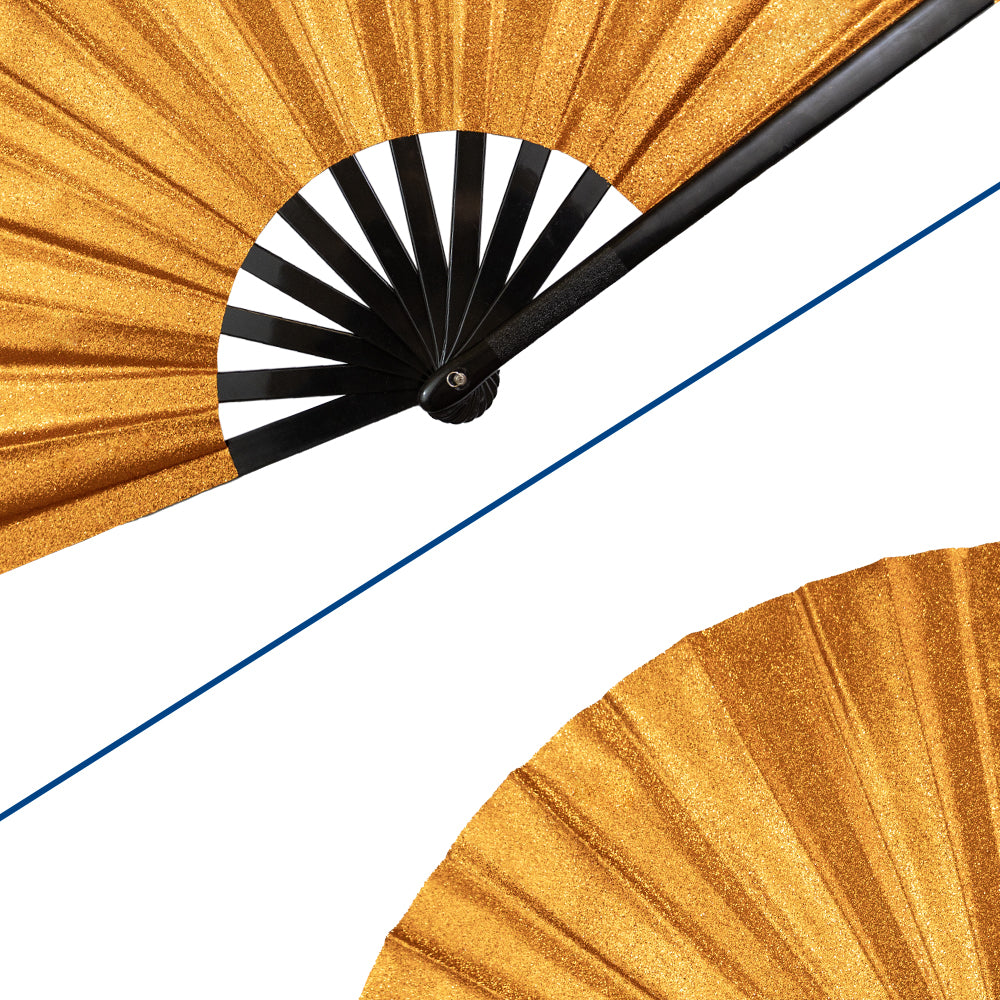 Glitter Orange X-Large Hand Fan