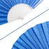 Glitter Royal Blue Small Hand Fan (Clear Handle)