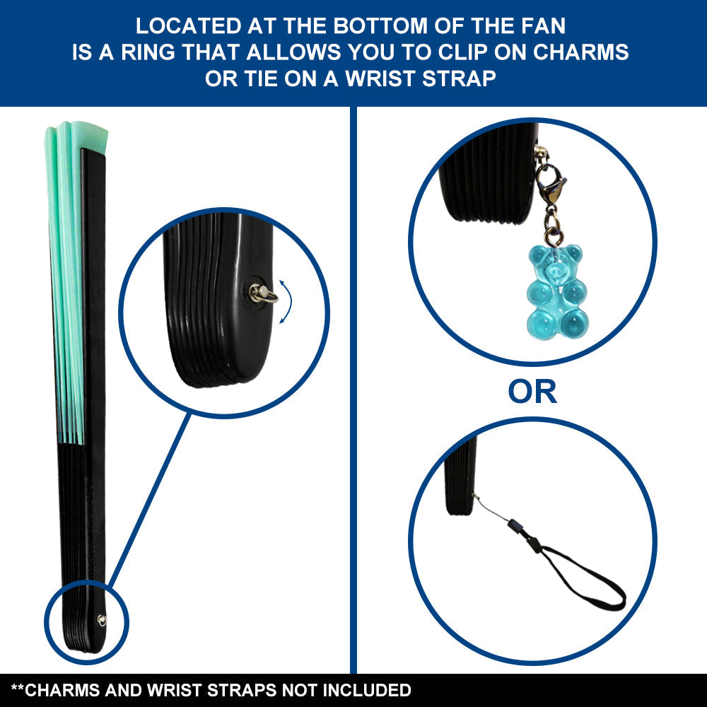 Glitter Fairy Blue X-Large Hand Fan