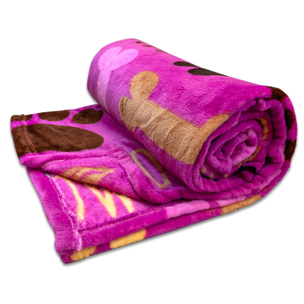 Puppy Paws (Pink) Soft Plush 50x60in Blanket