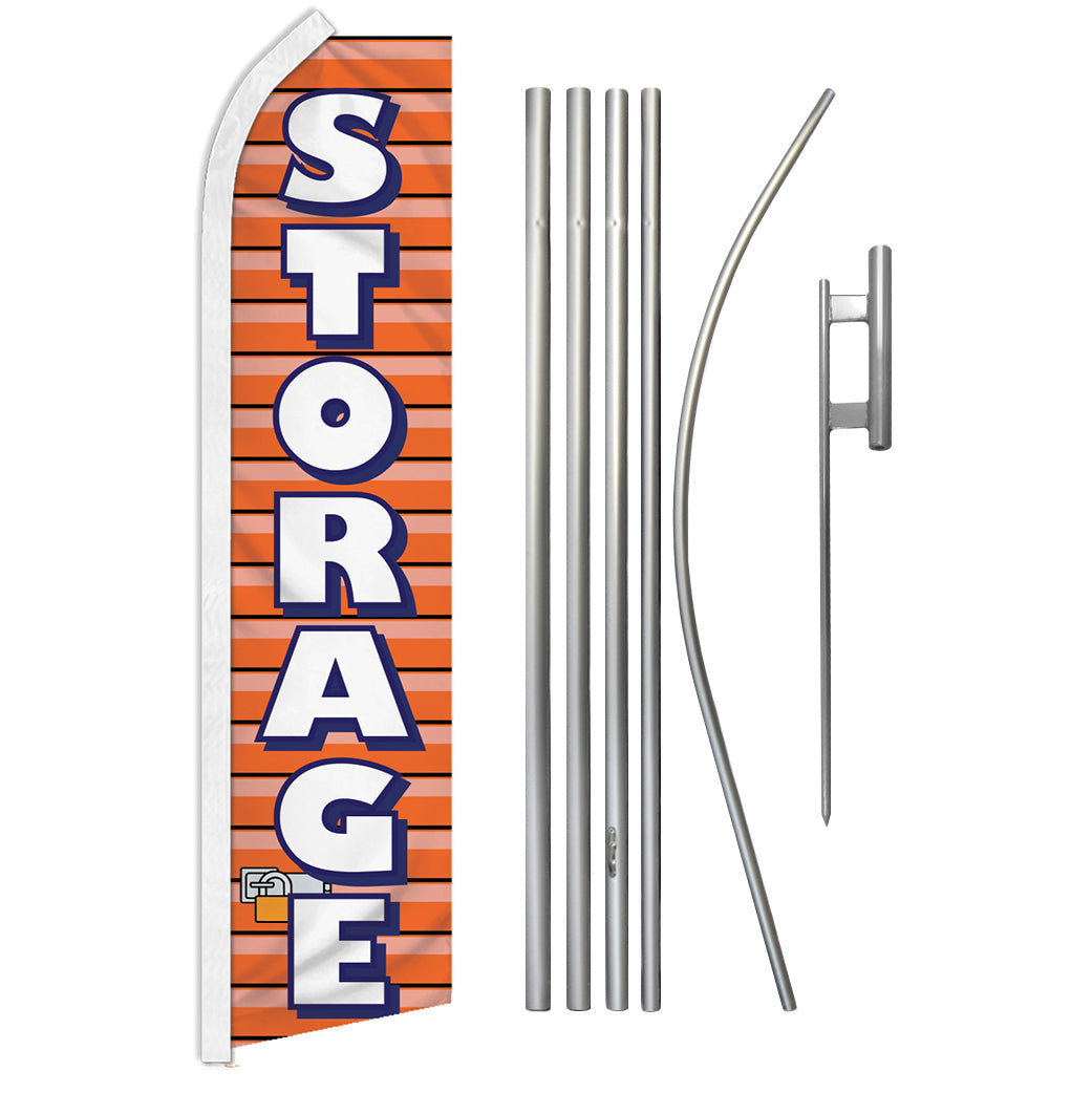 Storage (Orange) Super Flag & Pole Kit