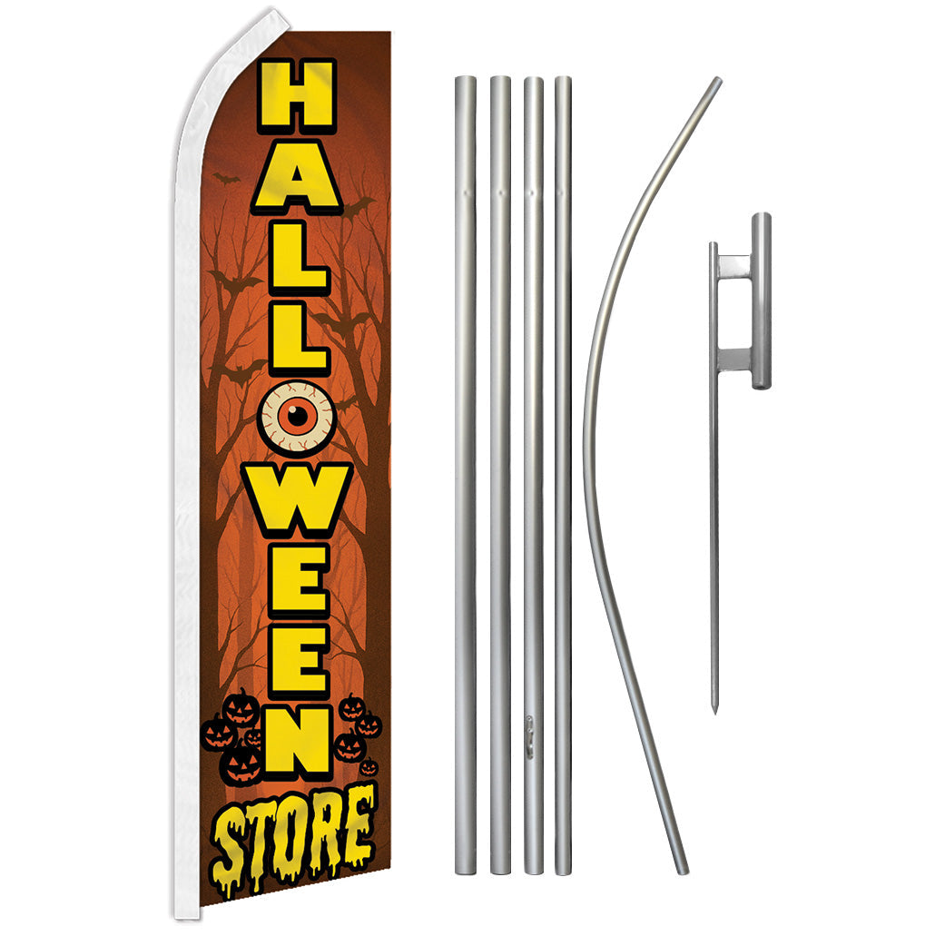 Halloween Store (Orange) Super Flag & Pole Kit