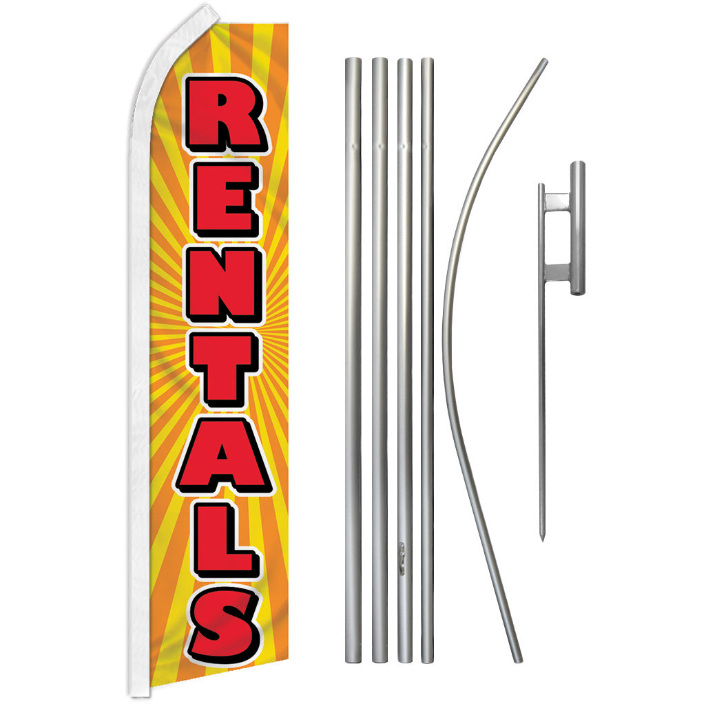 Rentals (Sunburst) Super Flag & Pole Kit