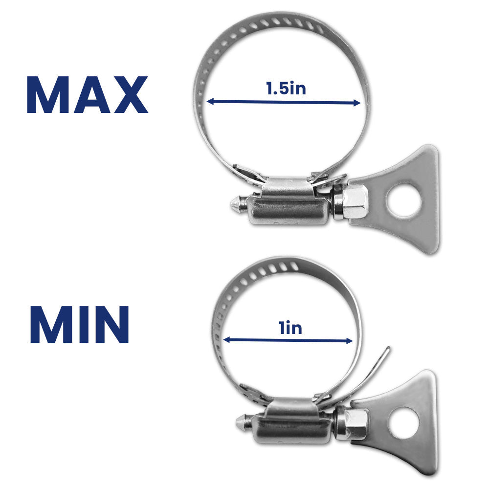 Stainless Steel Adjustable Clamps with Carabiner Clips