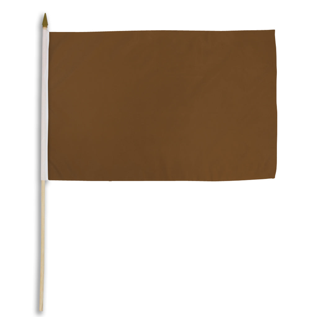 Brown Solid Color 12x18in Stick Flag