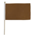 Brown Solid Color 12x18in Stick Flag