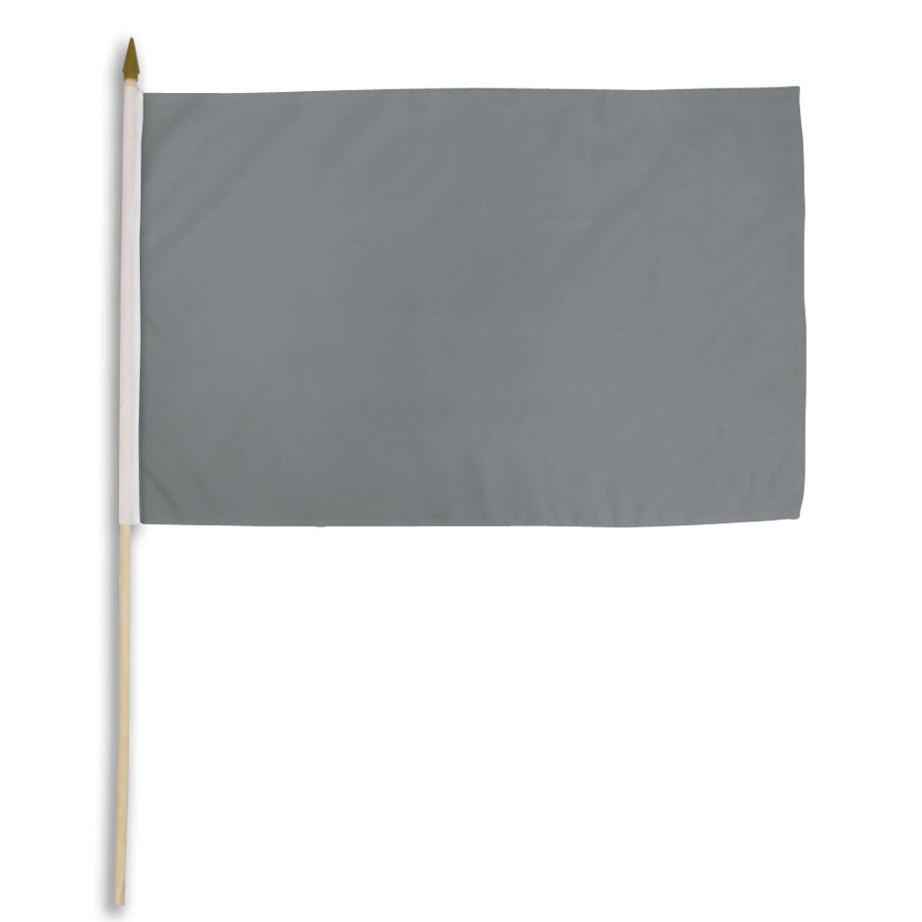 Gray Solid Color 12x18in Stick Flag