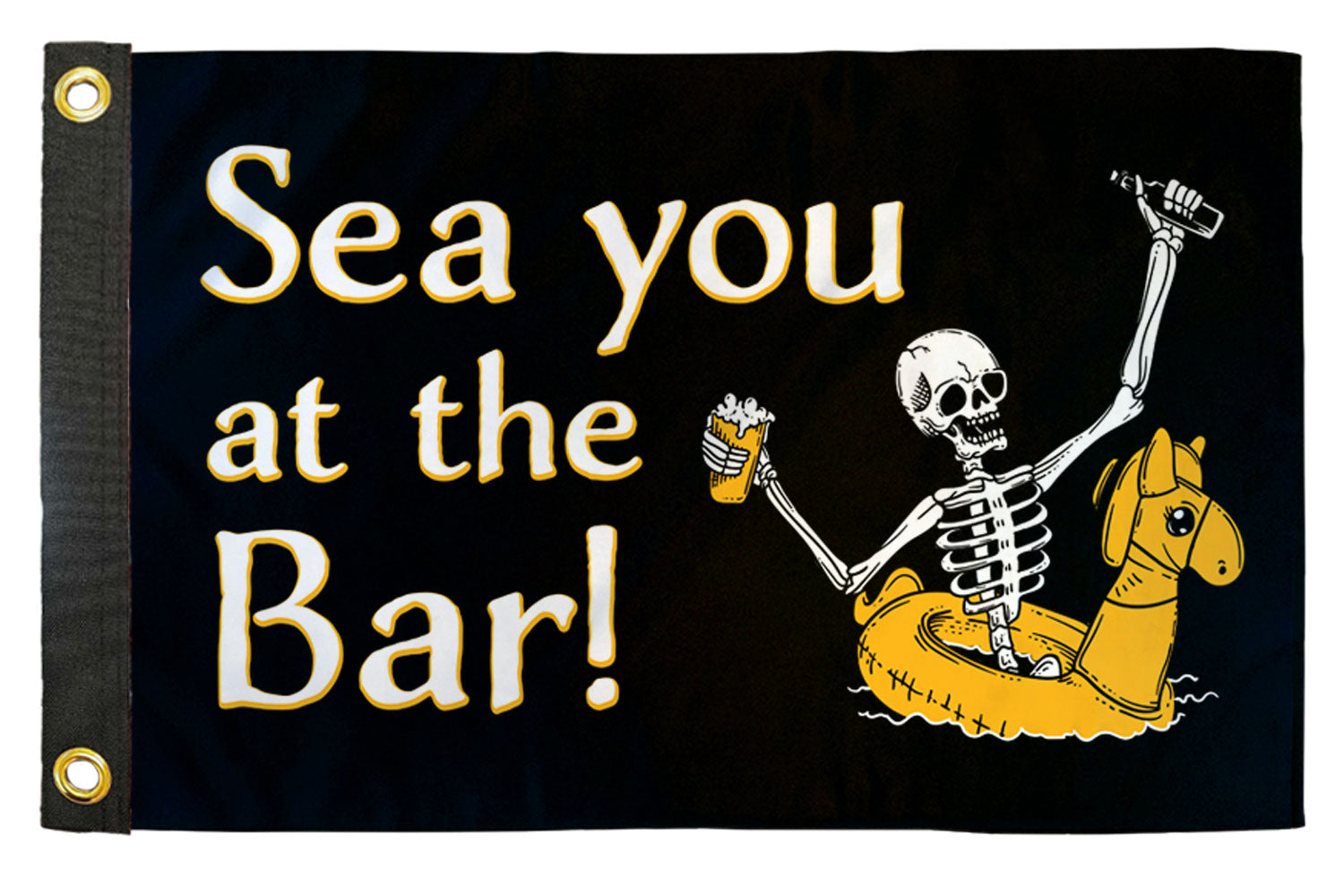 Sea you at the Bar 12x18in Boat Flag
