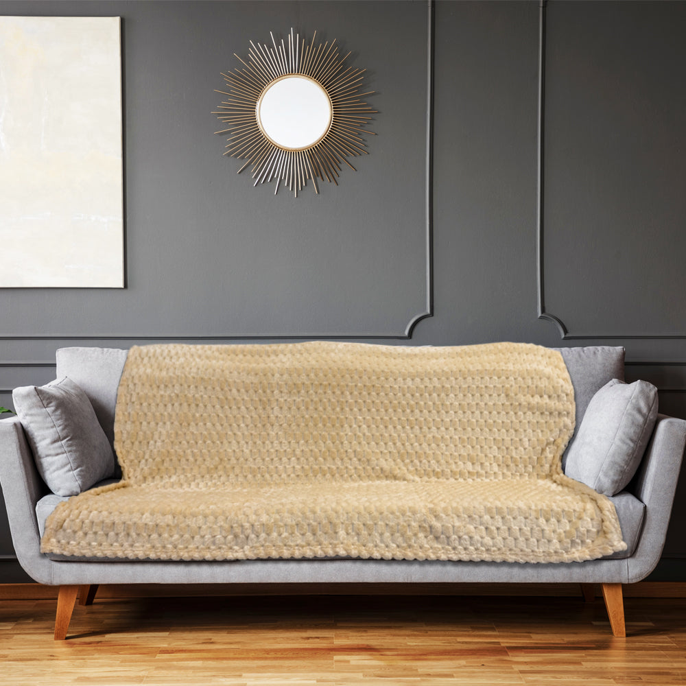 Cream Solid Color (Turtle Shell) Soft Plush 50x60in Blanket