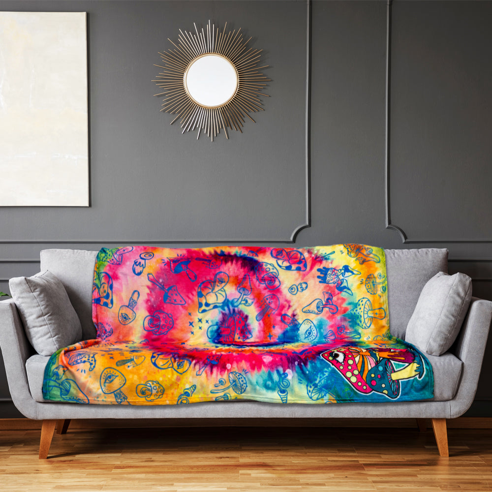 Mushroom (Tie-Dye) Soft Plush 50x60in Blanket