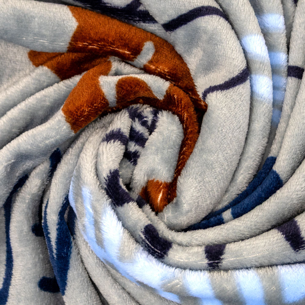 Kitty Paws (Gray) Soft Plush 50x60in Blanket