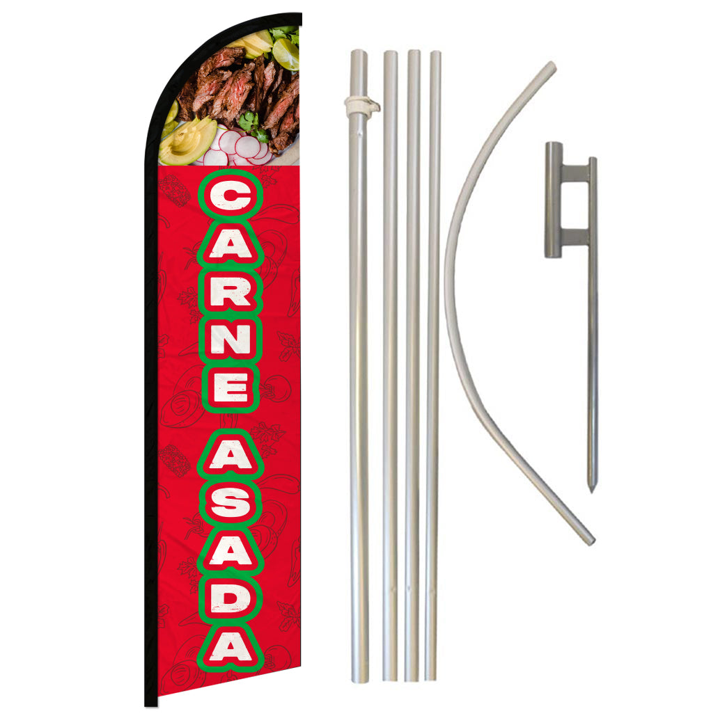 Carne Asada (Red) Windless Banner Flag Kit