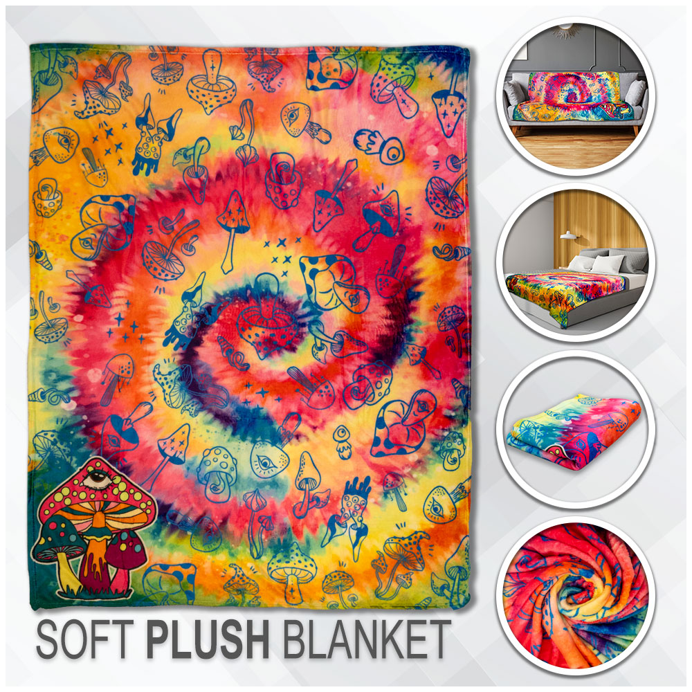 Mushroom (Tie-Dye) Soft Plush 50x60in Blanket
