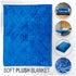 Blue Solid Color (Turtle Shell) Soft Plush 50x60in Blanket