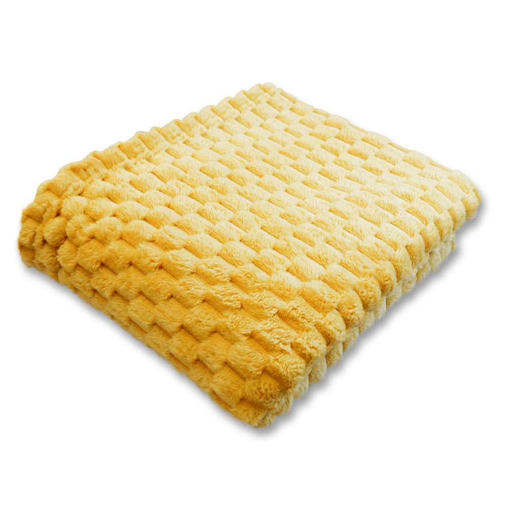 Yellow Solid Color Soft Plush 50x60in Blanket