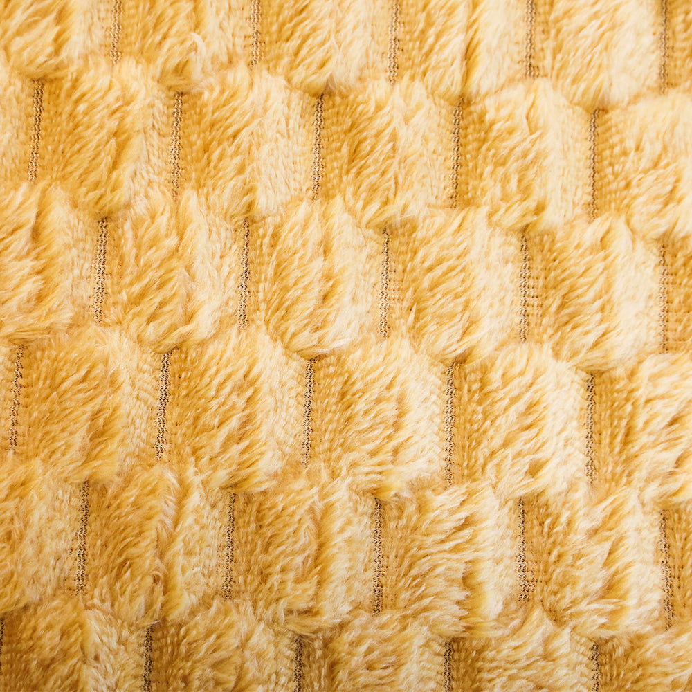 Yellow Solid Color Soft Plush 50x60in Blanket