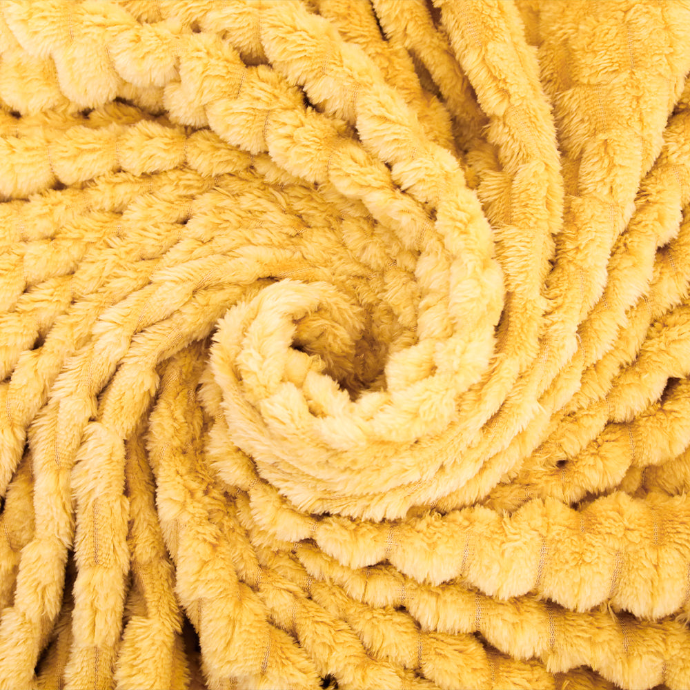 Yellow Solid Color Soft Plush 50x60in Blanket