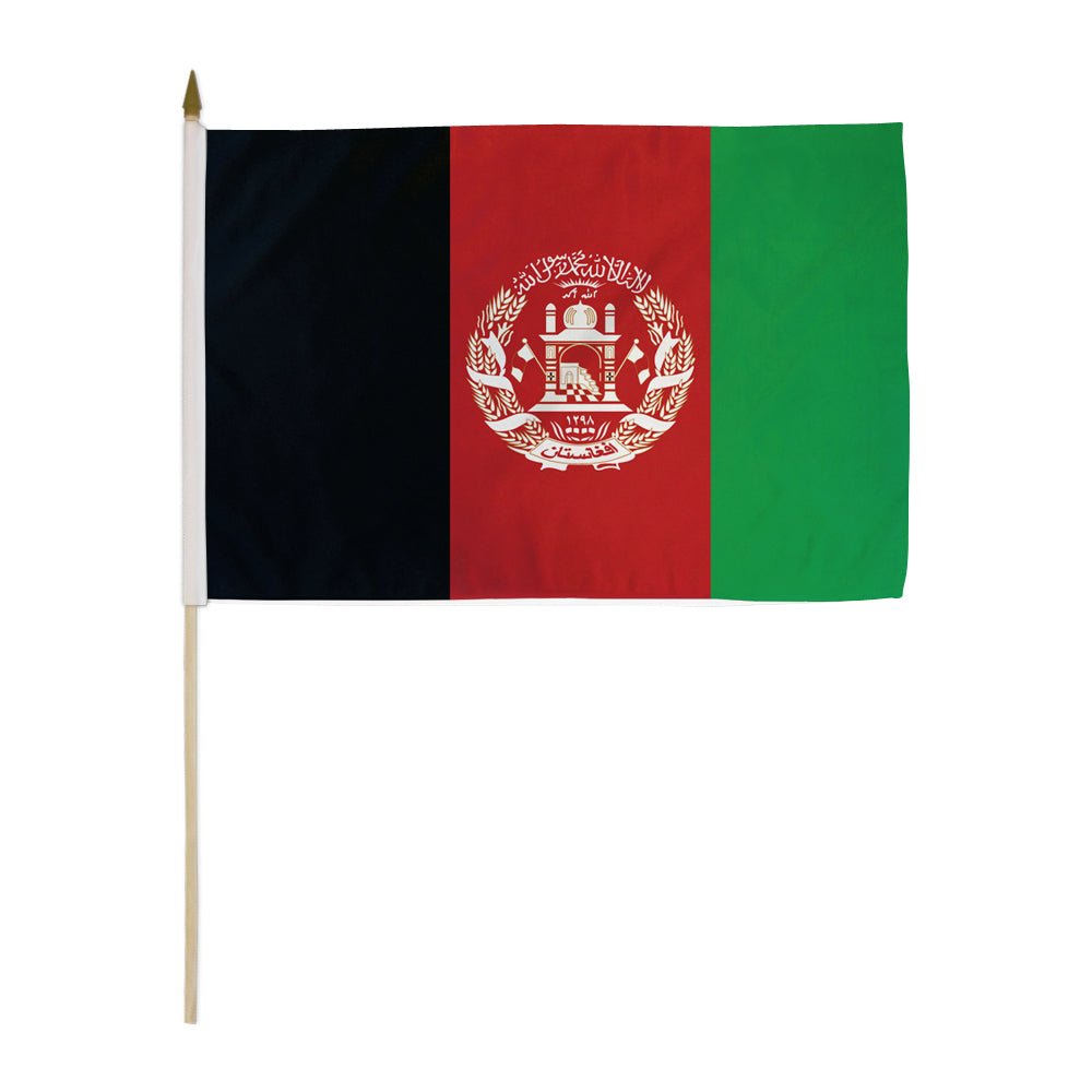 Afghanistan 12x18in Stick Flag - Flags Importer