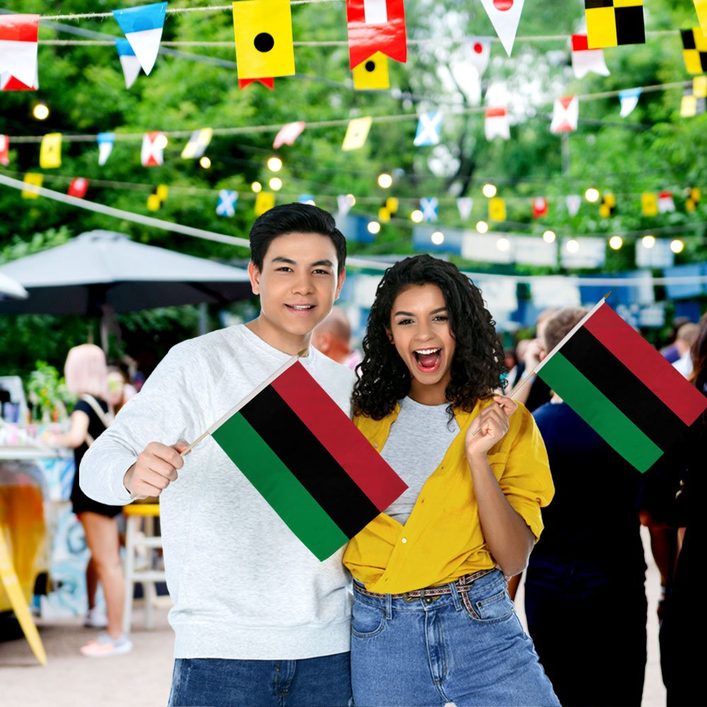 Afro American 12x18in Stick Flag - Flags Importer