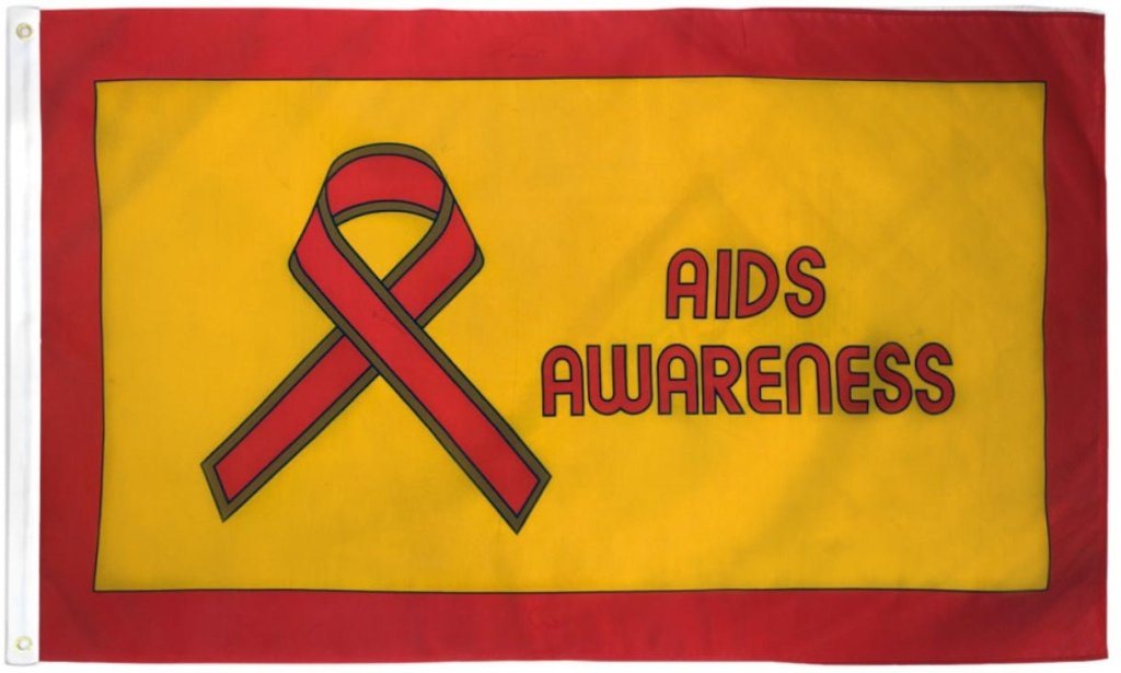 Aids Awareness Flag 3x5ft Poly - Flags Importer
