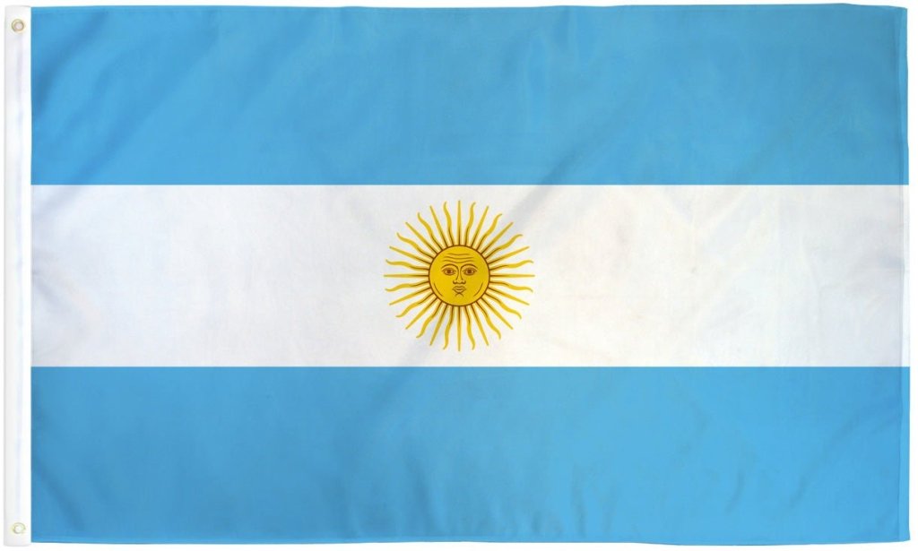 Argentina Flag 3x5ft Poly - Flags Importer