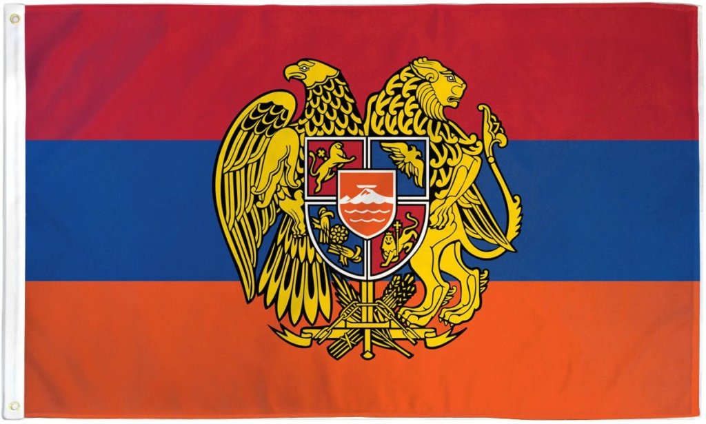 Armenia (Coat of Arms) Flag 3x5ft Poly - Flags Importer