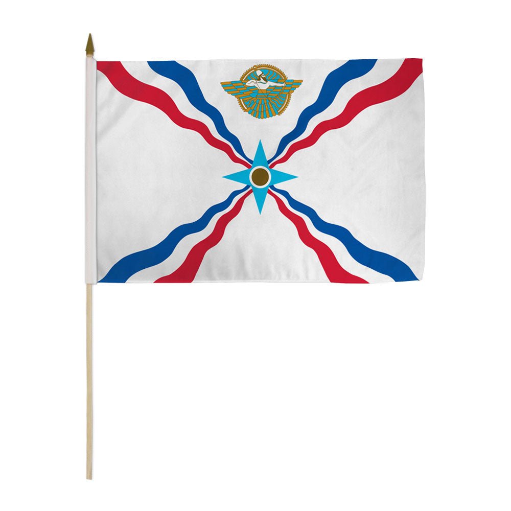 Assyrian 12x18in Stick Flag - Flags Importer