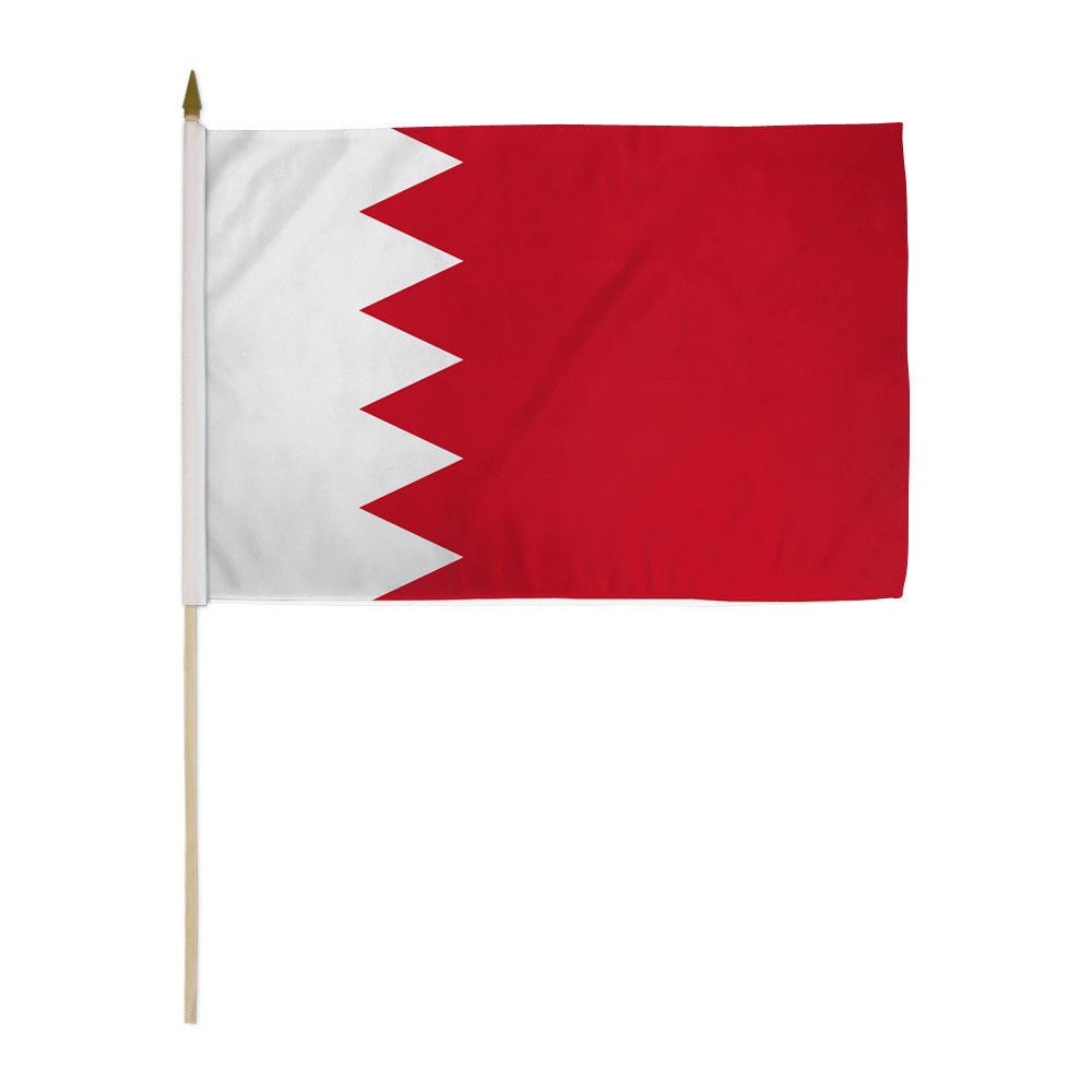 Bahrain 12x18in Stick Flag - Flags Importer