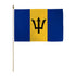 Barbados 12x18in Stick Flag - Flags Importer