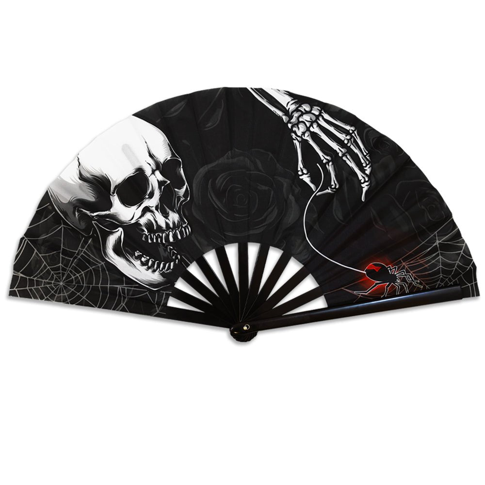 Black Rose X - Large Hand Fan - Flags Importer