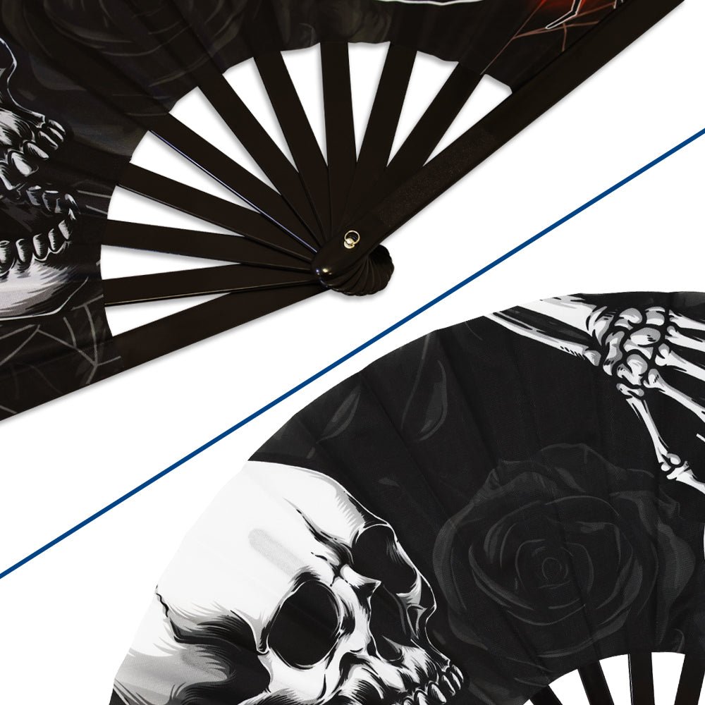 Black Rose X - Large Hand Fan - Flags Importer
