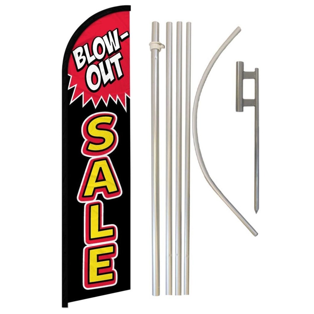 Blow Out Sale Windless Banner Flag & Pole Kit - Flags Importer