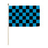 Blue & Black Checkered 12x18in Stick Flag - Flags Importer