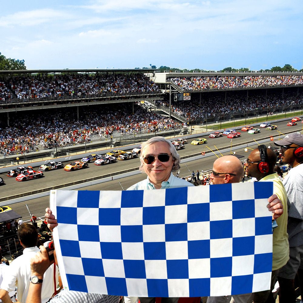 Blue & White Checkered Flag 3x5ft Poly - Flags Importer