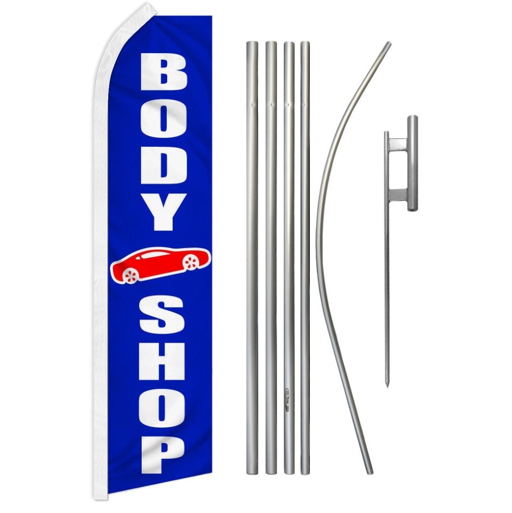 Body Shop Super Flag & Pole Kit - Flags Importer