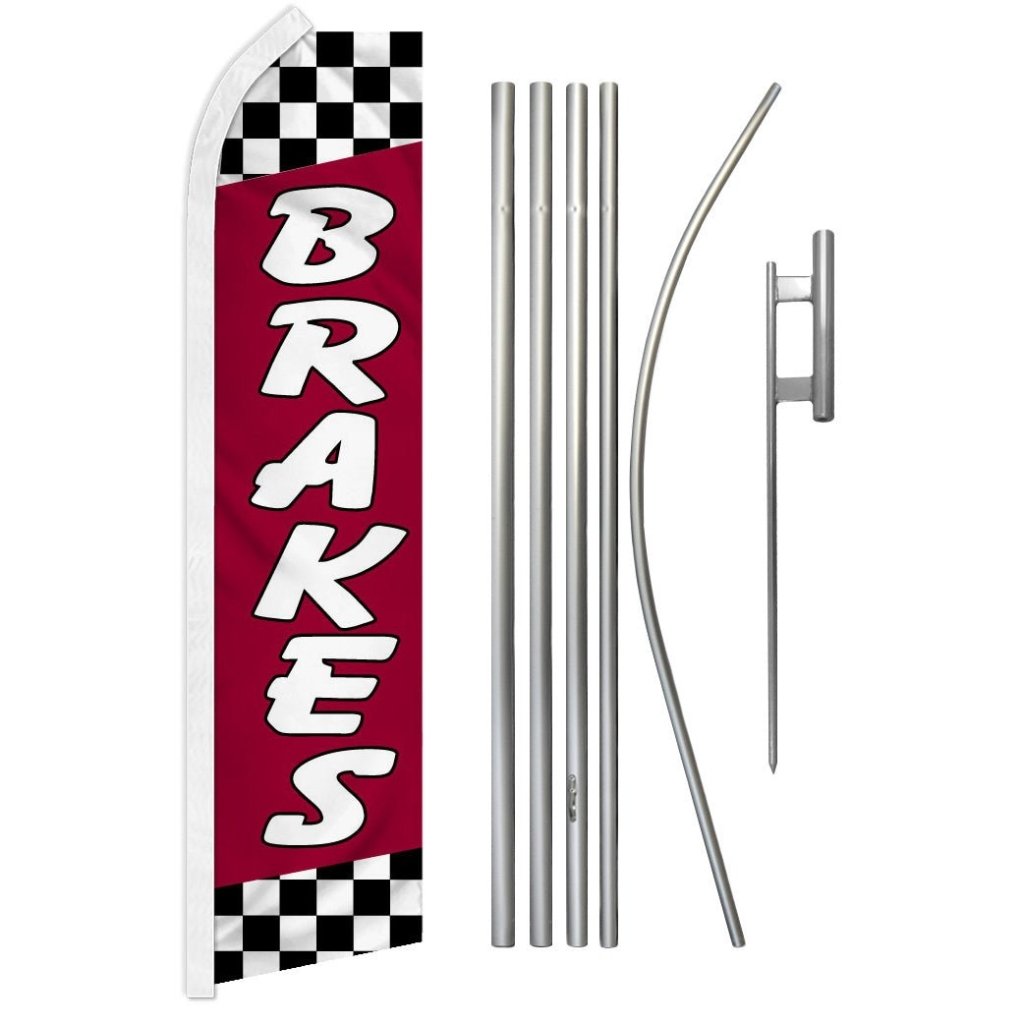 Brakes (Red) Super Flag & Pole Kit - Flags Importer