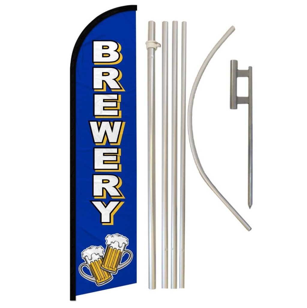 Brewery Windless Banner Flag & Pole Kit - Flags Importer