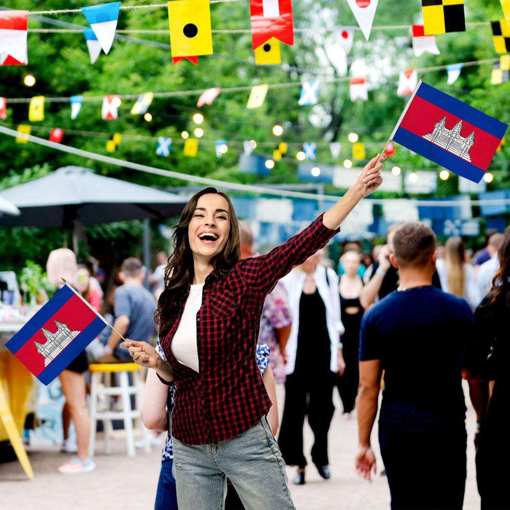 Cambodia 12x18in Stick Flag - Flags Importer