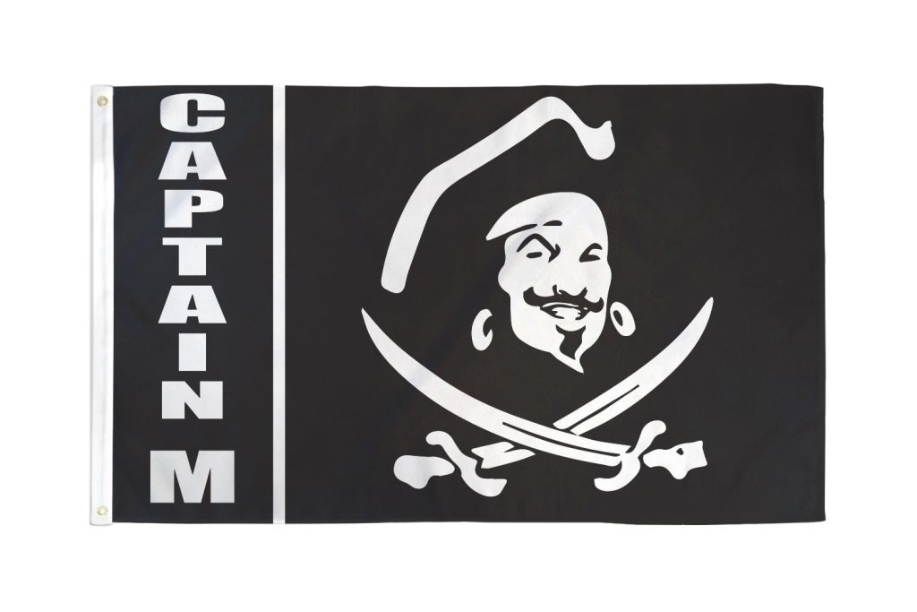 Captain M Pirate Flag 3x5ft Poly - Flags Importer