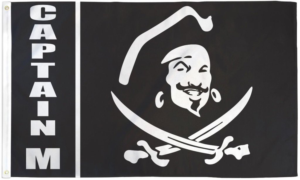 Captain M Pirate Flag 3x5ft Poly - Flags Importer