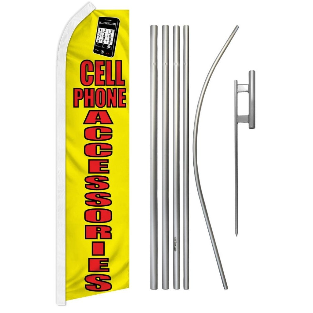 Cell Phone Accessories (Yellow) Super Flag & Pole Kit - Flags Importer
