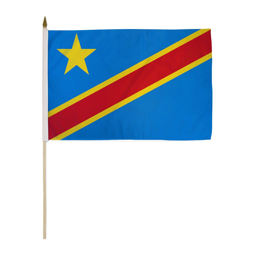 Congo Democratic Republic 12x18in Stick Flag - Flags Importer