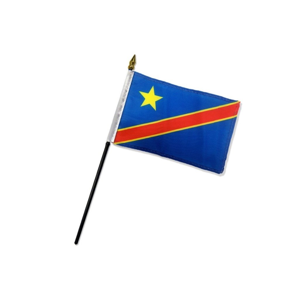 Congo Democratic Republic 4x6in Stick Flag - Flags Importer