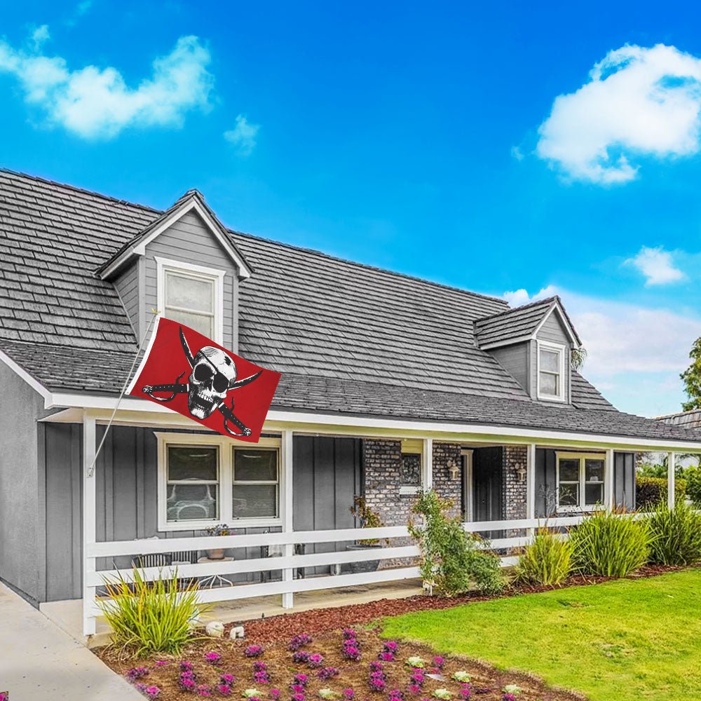 Crimson Pirate Flag 3x5ft Poly - Flags Importer