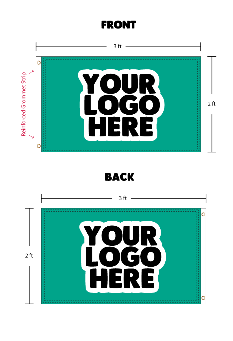 Custom Double - Sided 2x3ft Flag - Flags Importer
