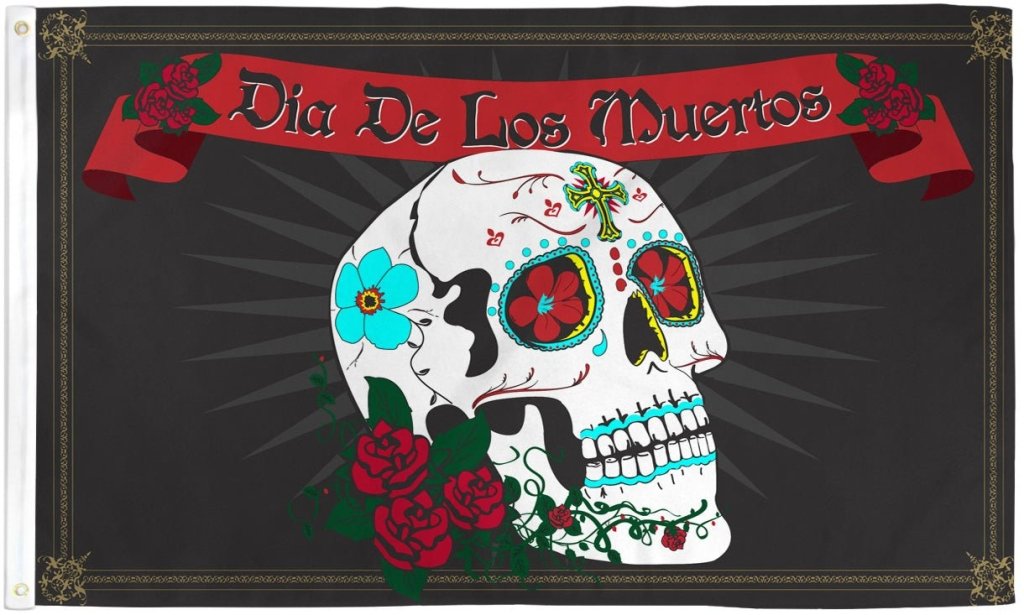 Day of the Dead Flag 3x5ft Poly - Flags Importer