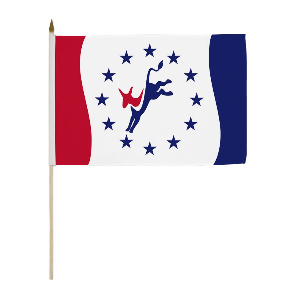 Democrat 12x18in Stick Flag - Flags Importer