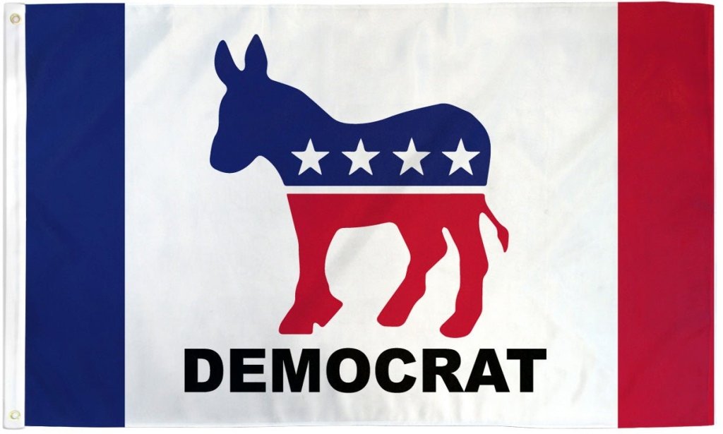 Democrat (New) Flag 3x5ft Poly - Flags Importer