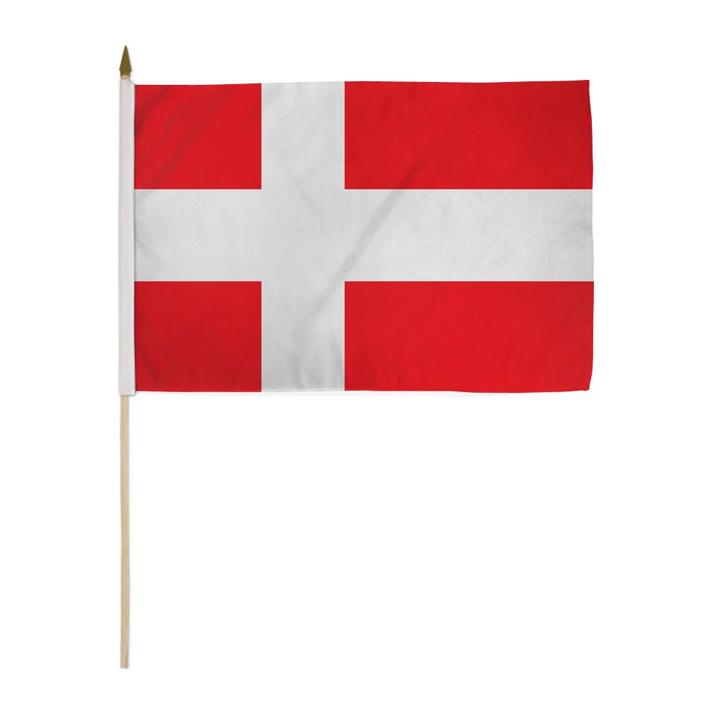 Denmark 12x18in Stick Flag - Flags Importer
